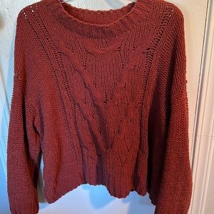 Billabong Rust Oversize Crop Sweater Size S